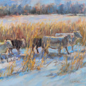 Grazing Winter Corn, 11x14 oil $675