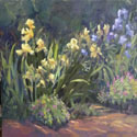 Iris Heaven, 11x12 in, oil on wood, Sold