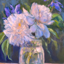 Peonies Two, 11x14, oil on panel, $375