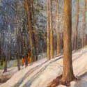 Waiting, 9x12, oil on wood. Beaverbrook Trail, Milford. Sold