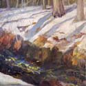 Icy Break Through, 9x12, oil on wood.  Beaverbrook Trail, Milford. Sold